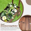 Dřevěný vozík na květiny COSTWAY, vozík na květináče s Náhled obrázku produktu 5