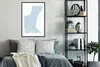 MuchoWow® Gerahmtes Poster Blau - Minimalismus - Abstrakt Produktbild-Vorschau 2