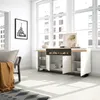 A modern living room with a sideboard featuring an electric fireplace. Produktbild-Vorschau