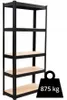 Kovový regál P9040, 180x90x40, nosnost 875 kg, černý Náhled obrázku produktu 3