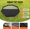 An outdoor dog playpen with a black cover, set on grass. Produktbild-Vorschau