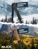 Two different types of walking sticks are shown against a blurred mountainous and forested background. Produktbild-Vorschau