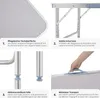 Camping Klapptisch aus Aluminium 75x55x68cm - grau Produktbild-Vorschau 3