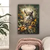MuchoWow® - Leinwandbilder - Eule - Vögel - Blumen - Natur, Produktbild-Vorschau 2