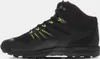 A black hiking boot with yellow accents, shown from the side against a white background. Produktbild-Vorschau