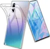 A clear phone case is shown with a smartphone inside, displaying a colorful screen. Produktbild-Vorschau