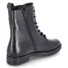A black leather lace-up boot shown from the side and back. Produktbild-Vorschau