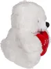 A white teddy bear holding a red heart. Produktbild-Vorschau