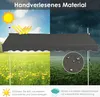 A split image showing a canopy under sunny and rainy conditions, with text describing its material and protective qualities. Podgląd zdjęcia produktu