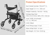 SucceBuy Rollator 2 en 1 et fauteuil de transport pour Voir les images du produit 7