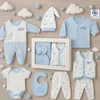 BLUE EYES Baby Geschenk Set 8-teilig, 100% Baumwolle, , Produktbild-Vorschau 3