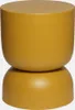 A mustard yellow side table with a rounded, cylindrical top and a rounded base. Produktbild-Vorschau
