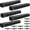 A set of black drainage channels with grates and accessories, arranged in rows against a white background. Náhľad obrázku produktu