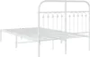 vidaXL Bettgestell mit Kopfteil Metall Weiß 120x190 cm Produktbild-Vorschau 6