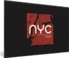 MuchoWow® MuchoWow® Gerahmtes Poster New York - Rot - Weiß Produktbild-Vorschau 1
