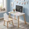 COSTWAY Kinderbureau met stoel, kinderschrijftafel met Productafbeelding-voorbeeld 2