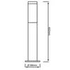 A technical drawing of a bollard light with dimensions indicated. Produktbild-Vorschau