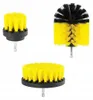 Three cleaning brushes with hexagonal shanks, designed to be attached to a drill or screwdriver. Voir les images du produit