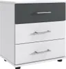 Nachttisch 52 cm breit modern in weiß mit graphit Produktbild-Vorschau 1