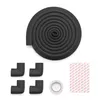 A set of black foam corner protectors and a roll of black foam edge protector with adhesive tape on a white background. Produktbild-Vorschau