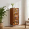 vidaXL Buffet haut avec porte Noyer 40 x 33 x 110 cm Bois Voir les images du produit 1
