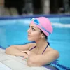 Růžová silikonová plavecká čepice pro bazén, elastycká, Náhled obrázku produktu 5