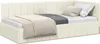 vidaXL Narożna rama łóżka z zagłówkiem kremowa 90 cm x 200 Podgląd zdjęcia produktu 1