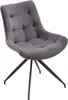 A gray upholstered chair with a black metal base. Produktbild-Vorschau