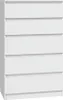 VBChome Komoda s 5 zásuvkami 70 x 40 x 110 cm bílá Náhled obrázku produktu 1
