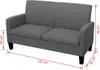 VidaXL 244709, Szary, 2 siedz., Poliester, 1350 mm, 650 mm, Podgląd zdjęcia produktu 3