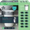 The image shows the packaging of a Tommee Tippee diaper pail system, including the pail itself and multiple refill cartridges. Produktbild-Vorschau