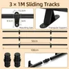 Schiebeleiter-Schienen-Set, 3x1m, Doppelrollen, 150kg, schwarz Produktbild-Vorschau