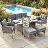 Set di mobili da giardino in polyrattan Tavolo da pranzo Anteprima dell’immagine prodotto 1