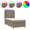 vidaXL Boxspringbett mit Matratze & LED Taupe 100x200 cm Produktbild-Vorschau 11
