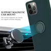 A phone case is shown attached to a magnetic car mount, with text indicating support for magnetic car mounts but not wireless charging. Produktbild-Vorschau