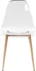 A clear, front-facing studio shot of a transparent chair with wooden legs. Náhled obrázku produktu