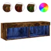 vidaXL TV-Schrank mit LED-Leuchten Räuchereiche 100x30x30 Produktbild-Vorschau 9