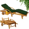 CASARIA® Lettino Prendisole in Legno Acacia incl. Cuscino Anteprima dell’immagine prodotto 1
