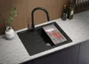 Granitspüle Schwarz 62x50 cm, Spülbecken + Ablauf-Set, Produktbild-Vorschau 3