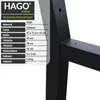 HAGO24 Bankgestell Stahl H-Form 2er Set Bankfüße Schwarz Produktbild-Vorschau 4