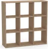 A 3x3 cube shelf unit made of wood. Náhľad obrázku produktu