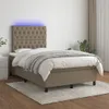 The Living Store Boxspringbett mit Matratze & LED Taupe Produktbild-Vorschau 1