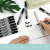 50 schwarze Marker Stifte Set, Permanent, Wasserdicht, Produktbild-Vorschau 2