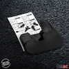 A set of car mudguards and installation instructions are laid out on a dark, textured surface. Voir les images du produit