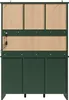 A green cabinet with wooden panels on the back. Náhľad obrázku produktu