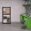 A workshop scene with shelving and a workbench. Podgląd zdjęcia produktu
