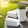A garden setting with white planters and benches, featuring lavender flowers. Anteprima dell’immagine prodotto