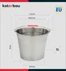 KOTARBAU® Seau à Cendre Acier Inoxydable 5 L Argent Seau de Voir les images du produit 3