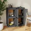 vidaXL Sideboards 2 Stk. Grau 31,5x34x75 cm Massivholz Produktbild-Vorschau 3