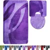 3 tlg Badematte Badezimmerteppich Badteppich Set #04 LILA Produktbild-Vorschau 2